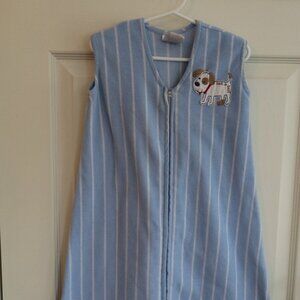 Halo Sleep Sack Sz M (6-12m) Blue fleece with dog/puppy detail